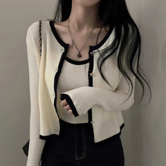 Camisole Long Sleeve Knitted Cardigan Set