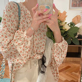Long Sleeve Floral Oversized Blouse