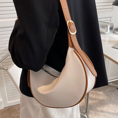 Crescent Moon Leather Shoulder Bag
