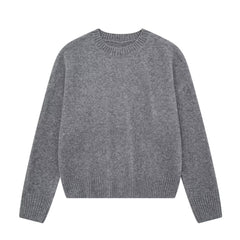 Solid Color Round Neck Sweater