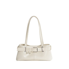 Vintage Buckled Key Pu Leather Shoulder Bag
