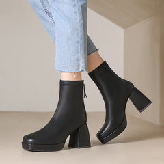 Chunky Chic High Heel Boots