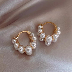 Double Row Pearl Earrings
