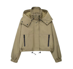 Vintage Hooded Zip Up Cargo Jacket