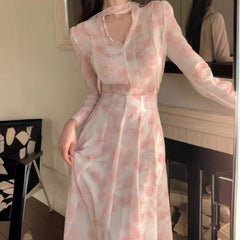 Vintage Floral Blouse & Skirt Two Piece Set