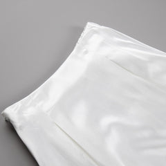 High Waisted Satin Flowy Maxi Skirt