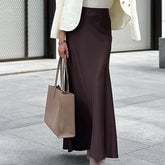 Vintage High Waist Satin Skirt