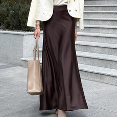 Vintage High Waist Satin Skirt