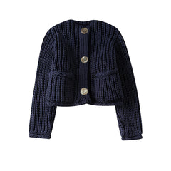 Casual Front Pocket Button Knitted Cardigan