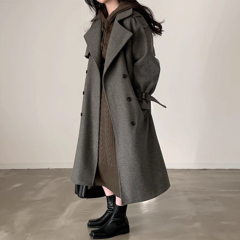 Double Breasted Mid-length Wool Coat