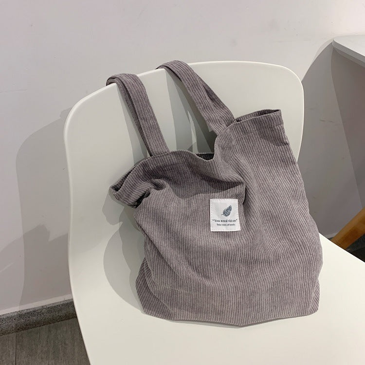 Large Capacity Corduroy Tote Bag