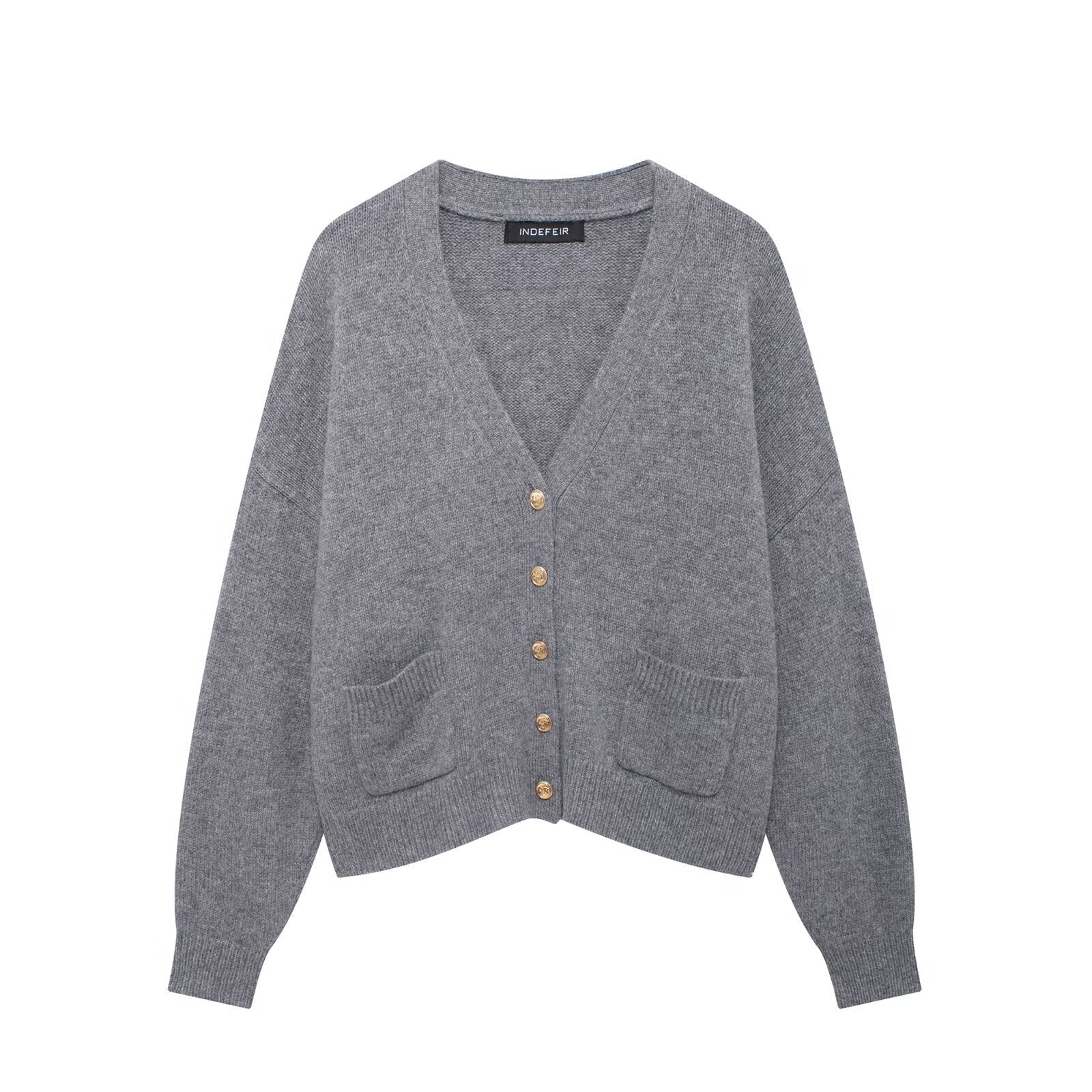 Old Money V-Neck Knitted Cardigan