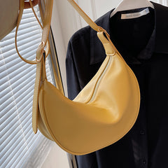 Crescent Moon Leather Shoulder Bag