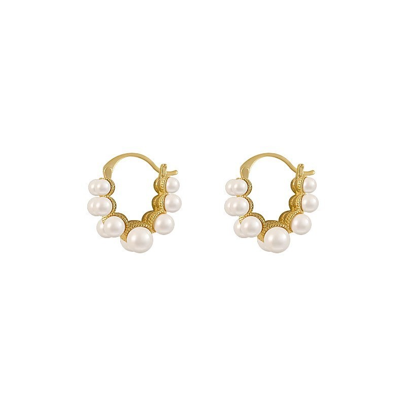 Double Row Pearl Earrings