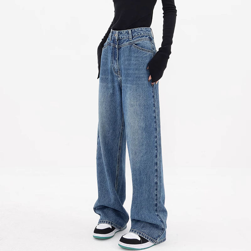 Vintage Blue High Rise Boyfriend Jeans