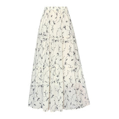 Vintage Floral Spliced Maxi Skirt