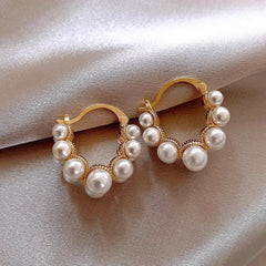 Double Row Pearl Earrings