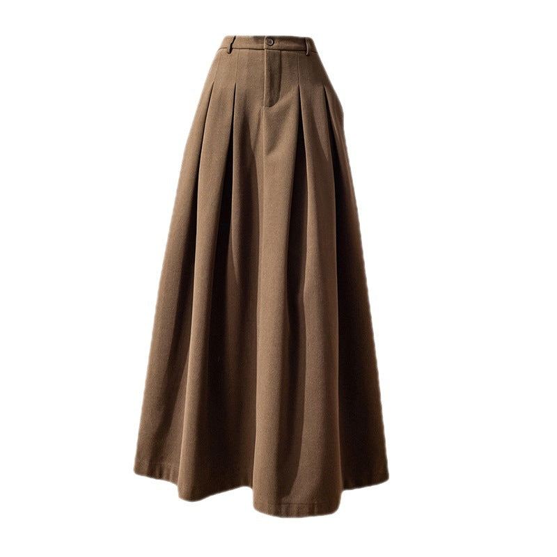 High Waist Pleated Maxi Skirt