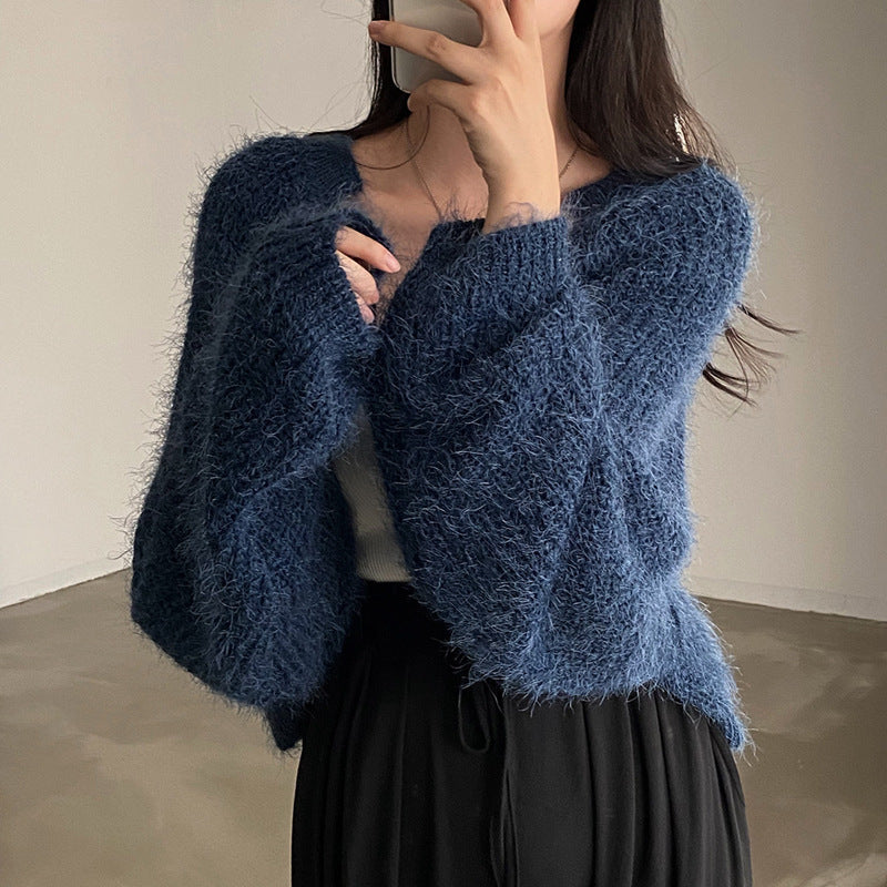 Knitted Fuzzy Oversized Cardigan