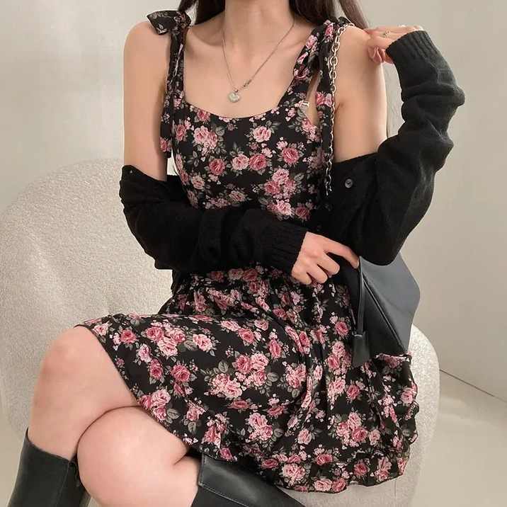 Floral Mini Dress Two-piece Set