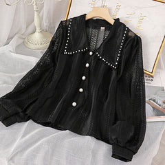 Doll Collar Long Sleeve Blouse