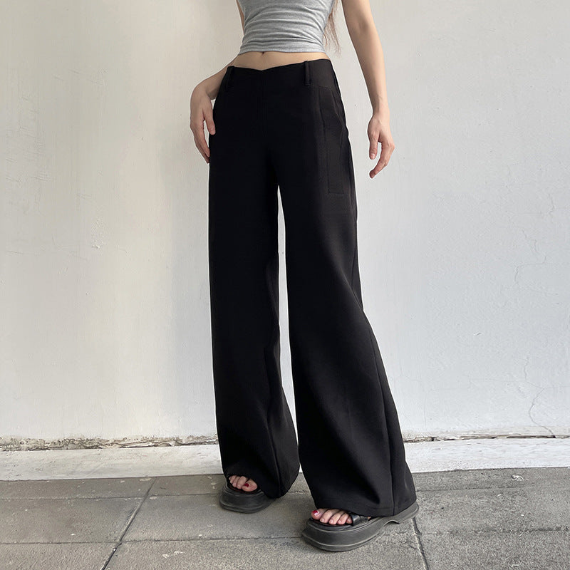 V-shaped Waist Wide Leg Casual Pants