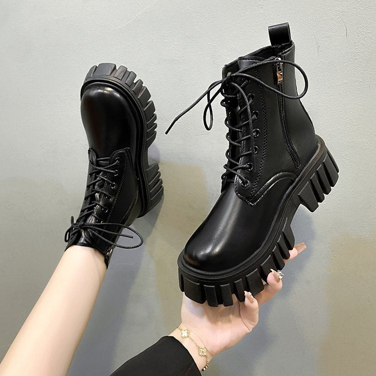 Side Zip Up Platform Boots