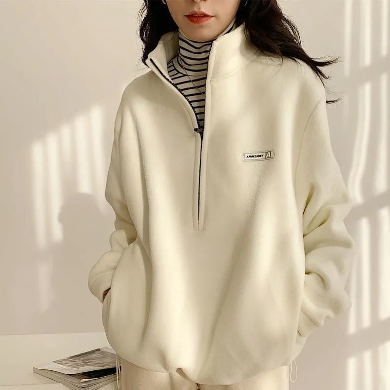 Half Zip Up Oversized Sweatshirt