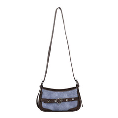 Heart Embellish Denim Shoulder Bag