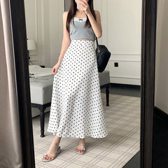 Vintage Polka Dot Maxi Skirt