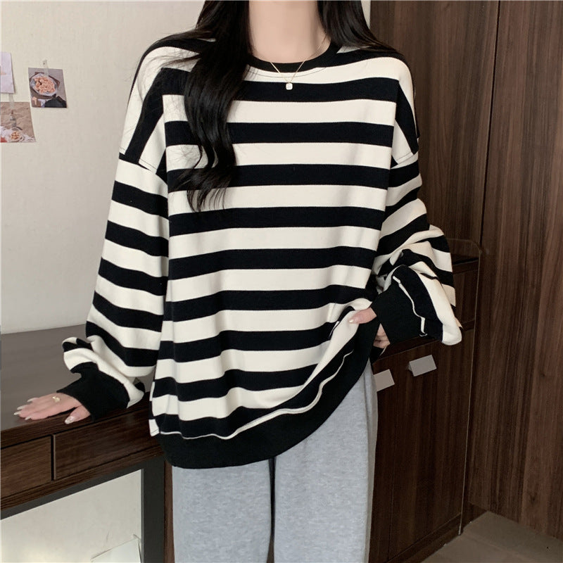 Vintage Striped Oversized Sweatshirt