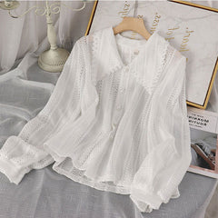 Doll Collar Long Sleeve Blouse