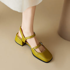 Vintage Low Heel Baotou Sandals