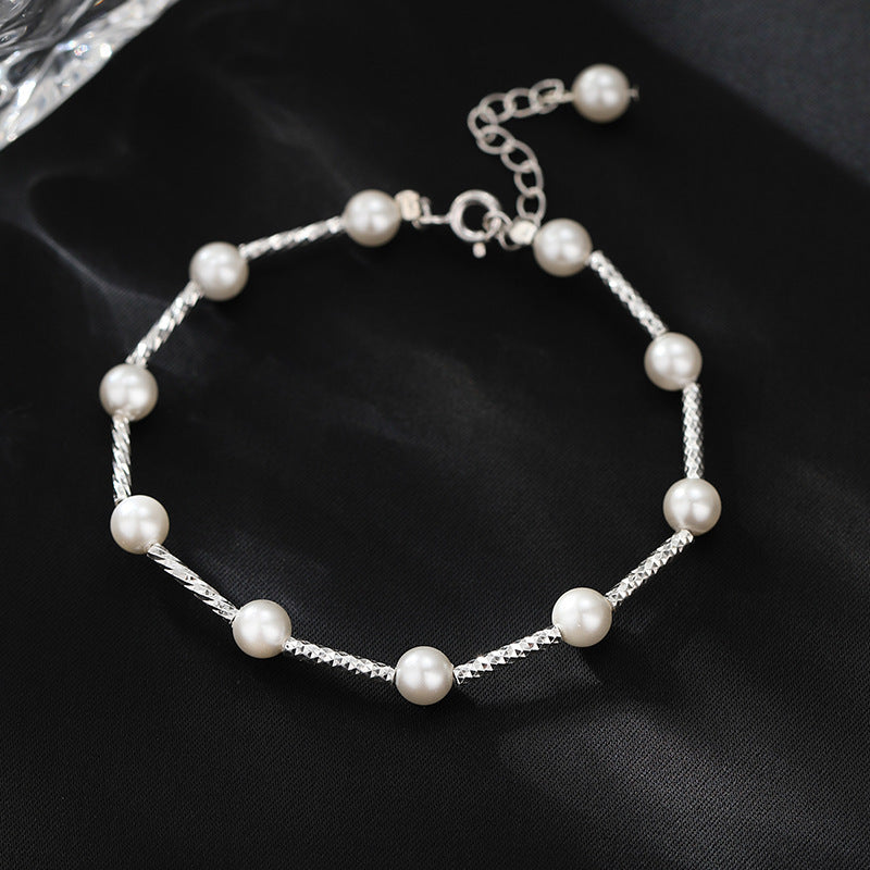 Silver Pearl Bracelet