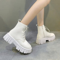 Side Zip Up Platform Boots