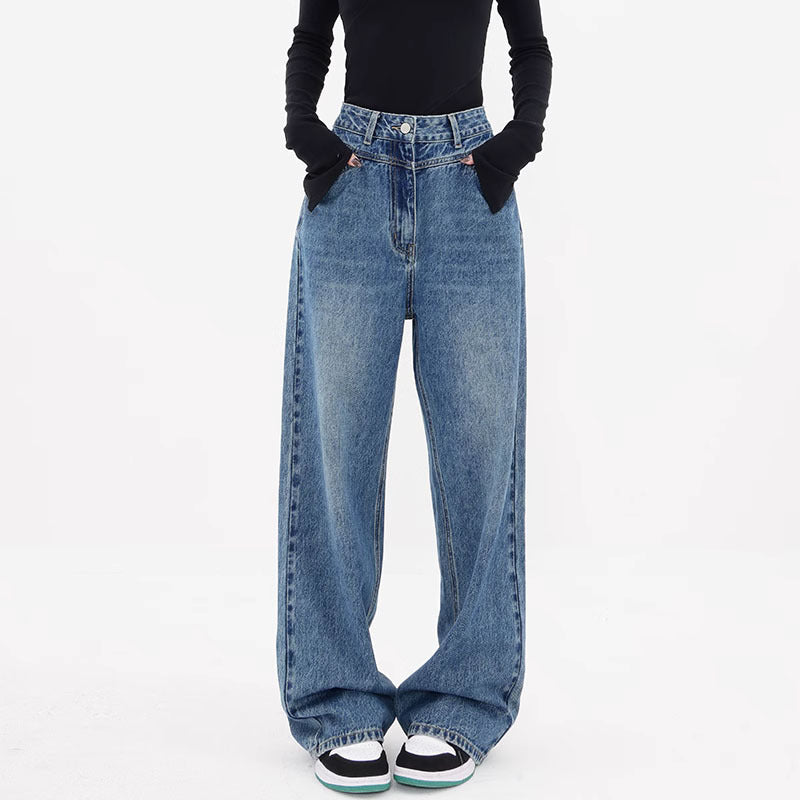 Vintage Blue High Rise Boyfriend Jeans