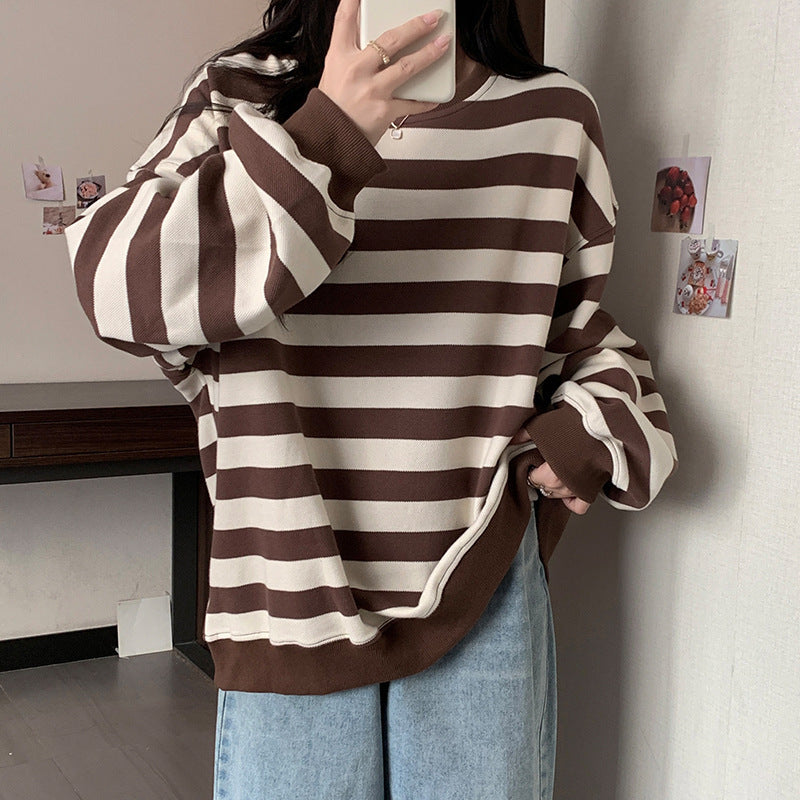 Vintage Striped Oversized Sweatshirt