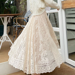 Fairy Lace Patchwork Maxi Skirt