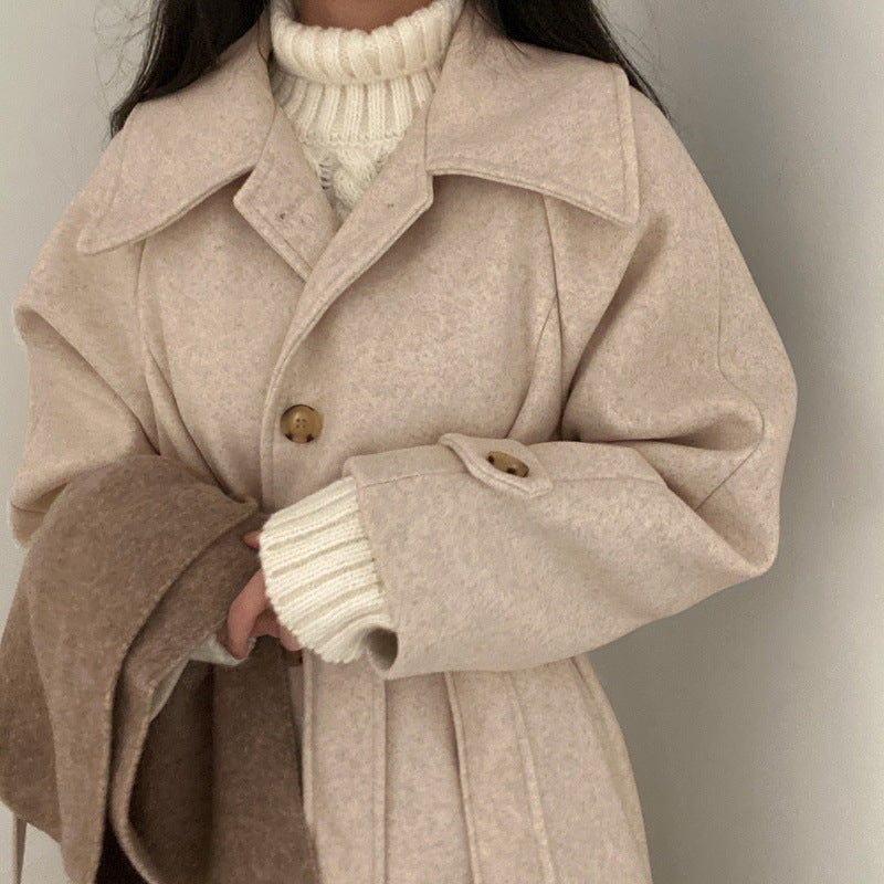 Vintage Suit Collar Wool Maxi Coat