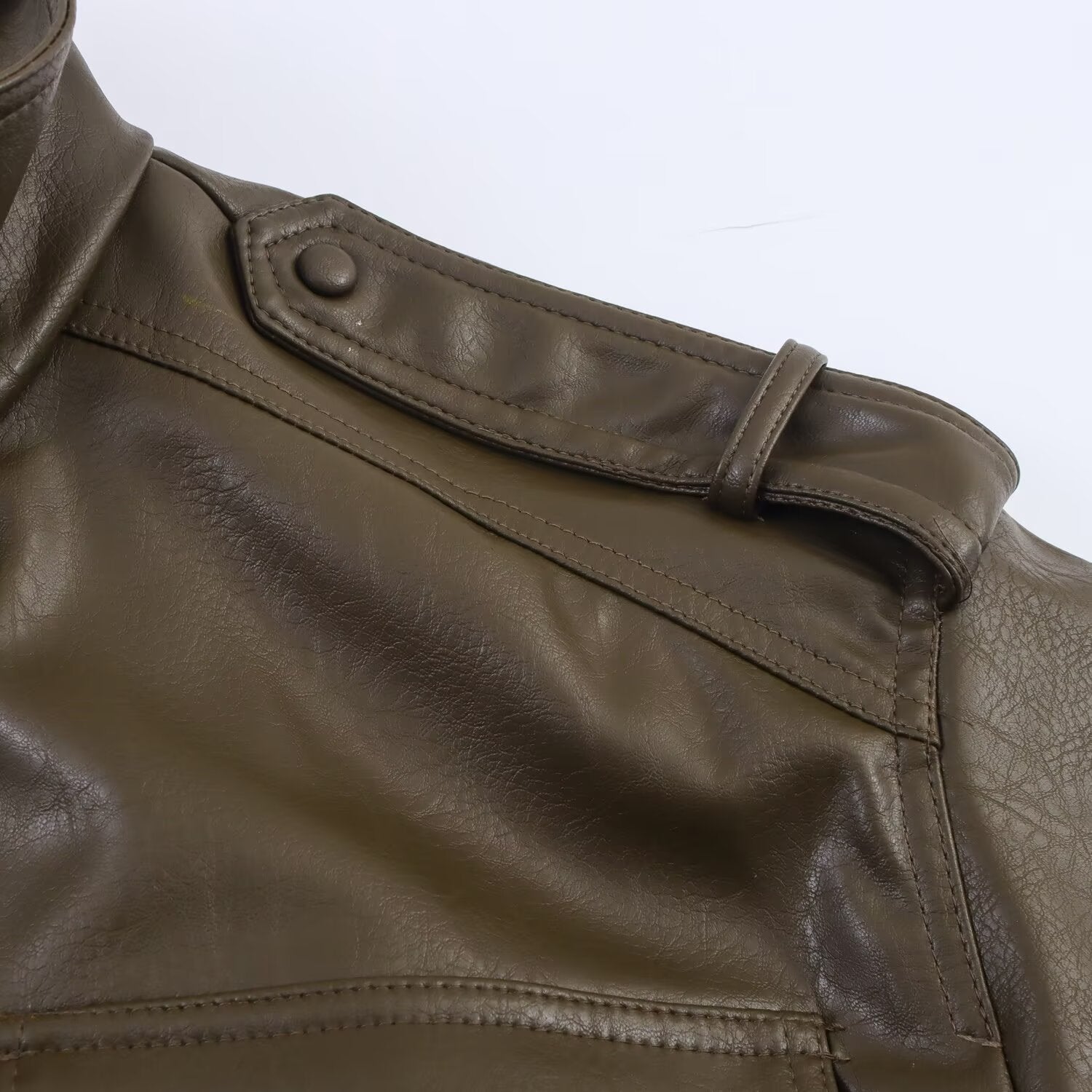 Vintage Faux Leather Zip Up Crop Jacket