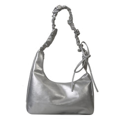Solid Color Stitching Shoulder Bag