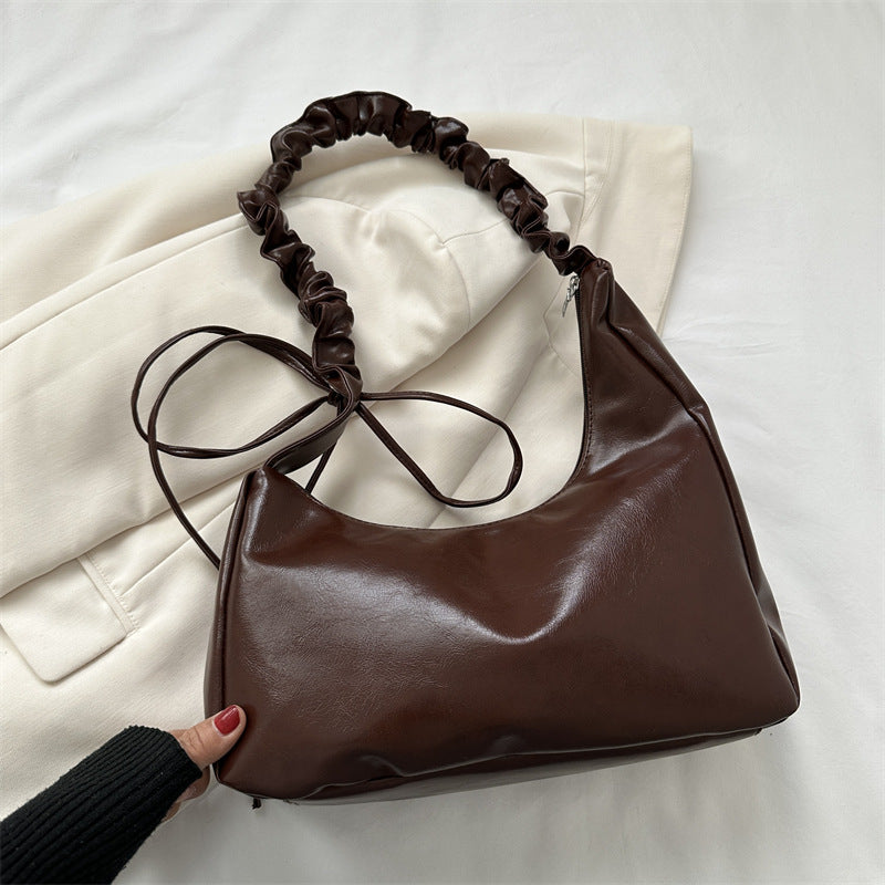 Solid Color Stitching Shoulder Bag