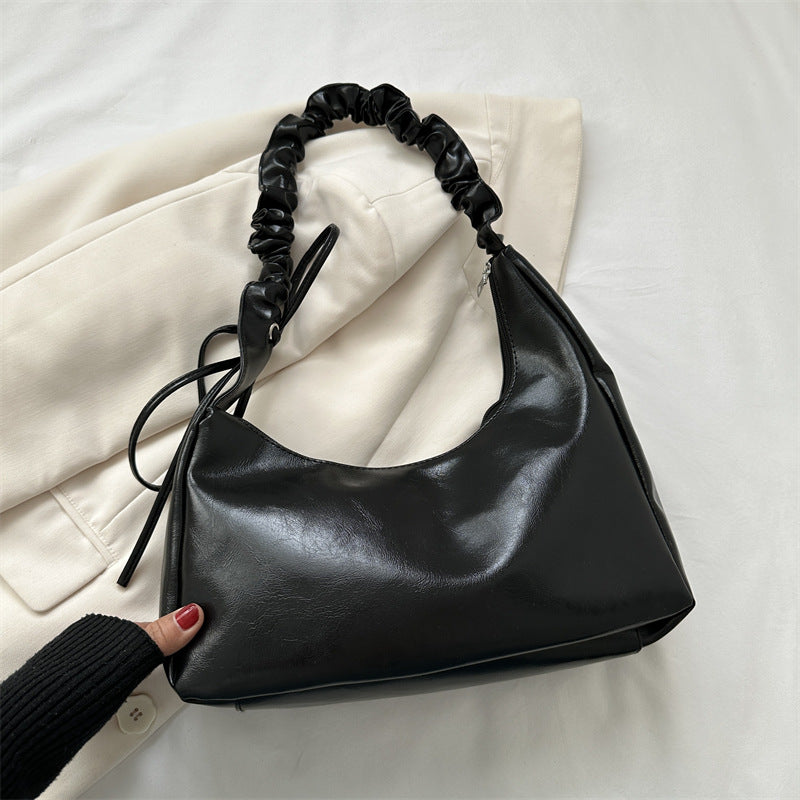 Solid Color Stitching Shoulder Bag