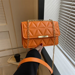 Solid Color Chain Strap Shoulder Bag