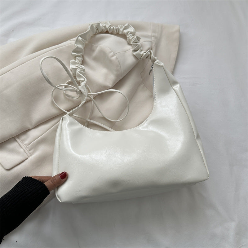 Solid Color Stitching Shoulder Bag