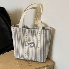 Embroidered Corduroy Tote Bag