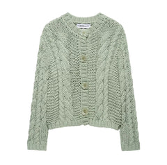 Women's Flower Row Decorative Knitted Coat