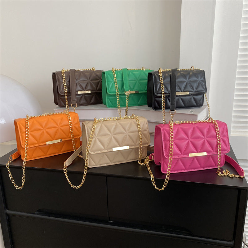 Solid Color Chain Strap Shoulder Bag