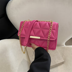 Solid Color Chain Strap Shoulder Bag