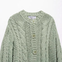 Women's Flower Row Decorative Knitted Coat